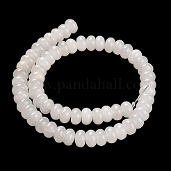 天然石ホワイトジェイドビーズ連売り  ロンデル  10x6mm  穴：1mm  約61個/連  15.20インチ（38.6cm）&nbsp;G-G107-A01-01