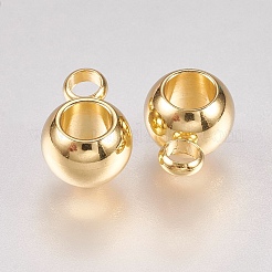 201 ステンレス鋼チューブベイル  ループベイル  ロンデル  18KGP本金メッキ  8.5x6x4.5mm  穴：1.5mm  内径：3mm&nbsp;X-STAS-G173-14G-6x3mm