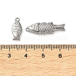 304ステンレススチールペンダント10個  魚  ステンレス鋼色  9~43x6.5~28.5x2~5.5mm  穴：1.4~3mm&nbsp;STAS-P426-07P