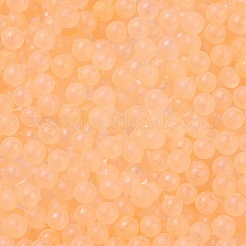 蓄光透明ガラスシードラウンドビーズ  穴なし/ドリルなし  グレードA  砂茶色  3~3.5mm  約7500個/袋&nbsp;GLAA-F124-D04-B
