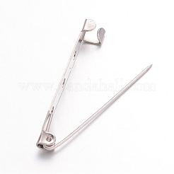プラチナメッキ鉄ブローチのパーツ  バックバーピン  40x6穴付き  1mm  ピン：2mm  穴：[1]mm&nbsp;X-IFIN-S526-40mm
