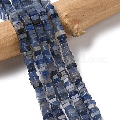 天然石ブルーアベンチュリンビーズ連売り  正方形  染め＆加熱  4.5x4.5x2.5mm  穴：1mm  約46~51個/連  14.57~15.35''（37~39センチメートル）&nbsp;G-A280-C08-01