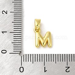 ラックメッキ真鍮チャーム  18KGP本金メッキ  長持ちメッキ  カドミウムフリー＆鉛フリー  文字m  10x7.5x2mm  穴：5x2.5mm&nbsp;KK-C053-04G-M