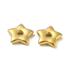 イオンプレーティング（IP）304ステンレススチールスペーサービーズ  スター  18KGP本金メッキ  15x15x3.5mm  穴：3mm&nbsp;STAS-P341-26G