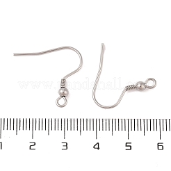 変色しにくい316サージカルステンレススチール製ピアスフック  耳ワイヤー  カン付き  ステンレス鋼色  21x22x3mm  ピン：0.8mm&nbsp;STAS-N106-06P