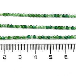 透明ガラスビーズ連売り  小さなビーズ  多面カット  ラウンド  グリーン  2mm  穴：0.6mm  約188個/連  14.09''（35.8センチメートル）&nbsp;GLAA-H027-01G