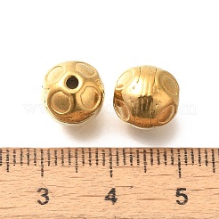 イオンプレーティング（IP）304ステンレスビーズ  花の丸  18KGP本金メッキ  10x9.5mm  穴：1.8mm&nbsp;STAS-I321-52G