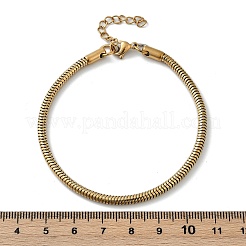 イオンプレーティング（IP）304ステンレススチールラウンドスネークチェーンブレスレット  カニカン付き  ゴールドカラー  7-3/4インチ（19.7cm）&nbsp;BJEW-O186-08A-G