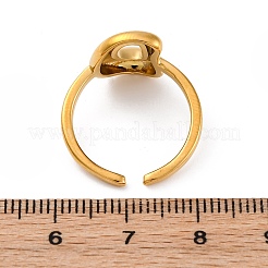 女性用304ステンレススチールオープンカフリング  文字L  18KGP本金メッキ  文字d  13~14x7~15mm&nbsp;RJEW-M060-01G-04