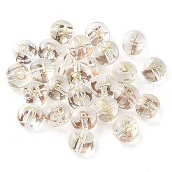 透明ガラスビーズ26個  アルファベットa〜zのフラットラウンド  透明  8x7.5x6.5mm  穴：1.5mm&nbsp;GLAA-Q001-04A