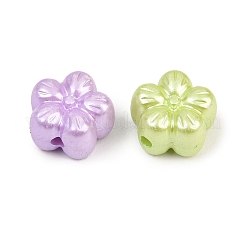 不透明アクリル模造パールビーズ50個  スモモの花  ミックスカラー  12.5x13x8mm  穴：2mm&nbsp;OACR-FP0001-28