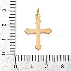 304ステンレスペンダント  丸カン付き  クロスチャーム  ゴールドカラー  25x18x2mm  穴：4.5mm&nbsp;STAS-K307-02C-G
