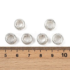 真鍮クリスタルラインストーンビーズ  大穴ビーズ  ニッケルフリー  ロンデル  銀  10x5mm  穴：5.5mm&nbsp;KK-Q401-03S