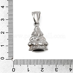 304ステンレスペンダント  クリスマスツリーチャーム  ステンレス鋼色  22x14.5x9.5mm  穴：8x5mm&nbsp;STAS-B167-01P