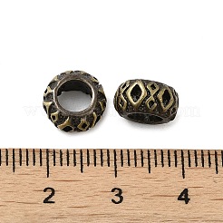 ラックメッキ真鍮ヨーロピアンビーズ  長持ちメッキ  大穴ビーズ  ニッケルフリー  ロンデル  アンティークブロンズ  9x5mm  穴：5.5mm&nbsp;KK-Q805-03AB