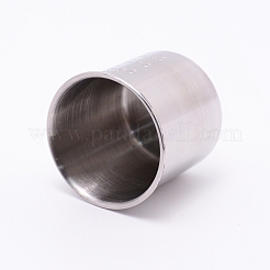 304ステンレス製計量カップ  マーク付き  コラム  ステンレス鋼色  5.45x5cm  4.9センチ内径  容量：60ml（2.02液量オンス）&nbsp;AJEW-WH0155-23