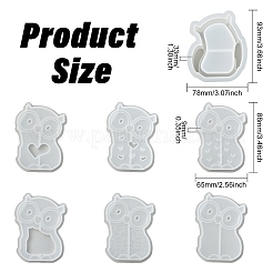 フクロウシリコン型 7個 7スタイル  ホワイト  8.8~9.3×6.5~7.8cm×0.9cm&nbsp;ST-CJ0043-029