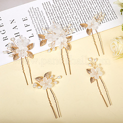 アクリルヘアフォーク  合金のパーツと  ゴールドカラー  85~100x28.5~62x11~11.5mm  1個/スタイル&nbsp;OHAR-WH20005-36G