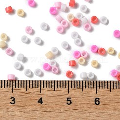 焼付塗装ガラスシードビーズ  シリンダー  パールピンク  2.5x2mm  穴：1.4mm  約45359個/ポンド&nbsp;SEED-S042-05A-08