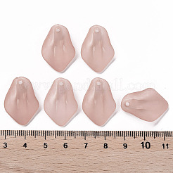 透明つや消しアクリルパーツ  花弁  ロージーブラウン  24x17x4mm  穴：1.8mm&nbsp;MACR-S371-03A-763