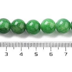 天然石馬山ジェイドラウンドビーズ連売り  染め  濃い緑  10mm  穴：1mm  約41個/連  15.7インチ&nbsp;X-G-D263-10mm-XS13