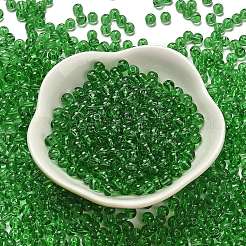 透明な色のガラスシードビーズ  ラウンド  ライムグリーン  4.5x4mm  穴：1mm  約5000個/ポンド&nbsp;SEED-C001-02A-11