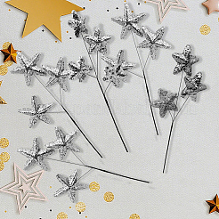 フォームグリッタースターステムアクセサリー  DIYのクリスマスツリーのために  花輪  パーティーデコレーション  ライトゴールデンロッドイエロー  235~236x89~95x17mm&nbsp;DIY-WH20081-021B-03A