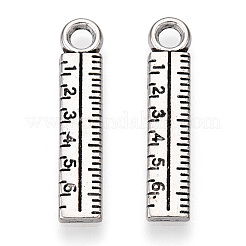 チベット風亜鉛合金チャーム  定規  アンティークシルバー  23.5x5x1.2mm  穴：2.4mm&nbsp;X-PALLOY-E031-02AS