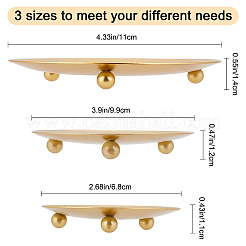 3スタイルのアイアンキャンドルホルダー3個  家の装飾用  フラットラウンド  ゴールドカラー  68~110x11~14mm  1個/スタイル&nbsp;AJEW-CP0004-77