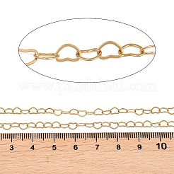 304ステンレススチールハートリンクチェーン  ハンダ付け  イオンプレーティング（ip）  スプールで  ゴールドカラー  3.5x5x0.5mm&nbsp;CHS-C013-04G-01