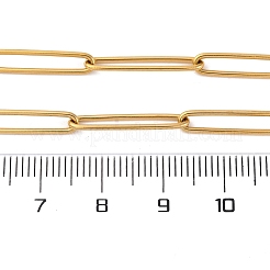 304ステンレススチールペーパークリップチェーンネックレス  イオンプレーティング（ip）  18KGP本金メッキ  17.99インチ（45.7cm）&nbsp;NJEW-Q013-02G
