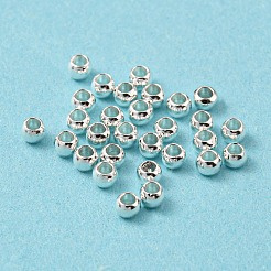 ラックメッキ真鍮製ビーズ  長持ちメッキ  ラウンド  銀  2mm  穴：0.8mm&nbsp;KK-E070-01A-S