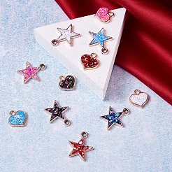 CCBプラスチックペンダント  スパンコール入り  スターとハート  ミックスカラー  24個/箱&nbsp;CCB-TA0001-01