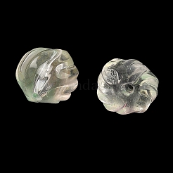 ツートンカラーの透明ガラスビーズ  カボチャ  グリッターパウダー付き  ダークシーグリーン  10~10.5x9~10mm  穴：1.4mm  約833個/1000g&nbsp;GLAA-H041-02D