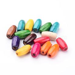 鉛フリー米天然木ビーズ  染め  7x15mm  穴：約1.5mm&nbsp;X-YTB030