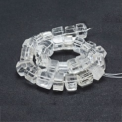 天然石クオーツクリスタルビーズ連売り  ロッククリスタルビーズ  多面カット  コラム  10~14x18~24x13~18mm  穴：1mm  約27個/連  15.7インチ（40cm）&nbsp;G-F532-06