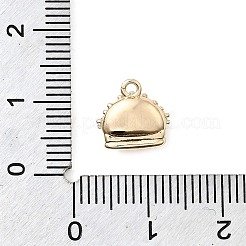 真鍮製マイクロパヴェキュービックジルコニアチャーム  14KGP本金メッキ  ハンバーガー  10x10x6mm  穴：1.2mm&nbsp;KK-P337-03A-G