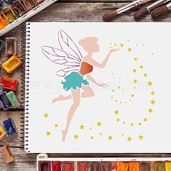 プラスチック再利用可能な描画絵画ステンシル テンプレート  スクラップブック、布地、タイル、床、家具、木材の塗装用  正方形  精神模様  300x300mm&nbsp;DIY-WH0172-326