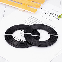 アルミ製ワイヤー  フラット  ブラック  3x1mm  約16.4フィート（5m）/ロール&nbsp;AW-BC0003-04B-C