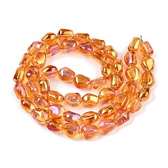 電気メッキガラスビーズセット  ナゲット  ダークオレンジ  12x10.5x7.5mm  穴：1mm  約50個/連  23.62''（60センチメートル）&nbsp;EGLA-T021-08F