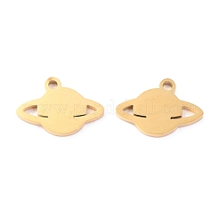 304ステンレススチールチャーム  レーザー切断  惑星  ゴールドカラー  12.5x9x1.1mm  穴：1.2mm&nbsp;STAS-O142-33G
