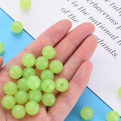模造ゼリーアクリルビーズ  多面カット  ラウンド  薄緑  12x11.5mm  穴：1.8mm  約560個/500g&nbsp;MACR-S373-97B-E06