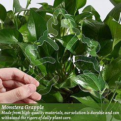 葉の形をしたアクリル植物成長固定具  再利用可能な植物保持サポート  つる植物用  透明  138x129x1.5mm&nbsp;DIY-WH0430-933A