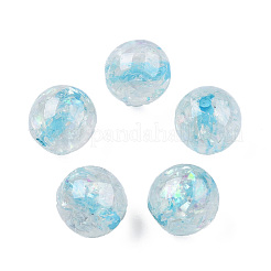 透明樹脂ビーズ  シェルと  ラウンド  ディープスカイブルー  12x11.5mm  穴：1.5~3mm&nbsp;LS-RESI-N034-01-E01