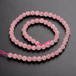 ラウンド天然ローズクォーツ宝石ビーズ連売り  6mm  穴：1mm  約59~61個/連  14.9インチ&nbsp;G-J333-02-6mm