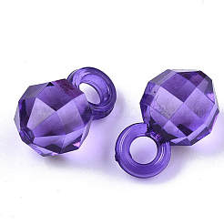 プラスチックペンダントとして透明  多面カット  ラウンド  ミックスカラー  15.5x10x10mm  穴：3mm  約900個/500g&nbsp;TACR-T019-002