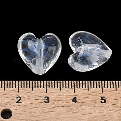 手作りランプワークビーズ  ハート  透明  15.5x16x9.5mm  穴：1.8mm&nbsp;LAMP-F043-03L