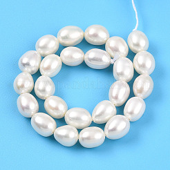 天然養殖淡水パールビーズ連売り  ライス  乳白色  7~8.5x6~6.5mm  穴：0.5mm  約48個/連  14.37~14.57''（36.5~37センチメートル）&nbsp;PEAR-N012-06-03A