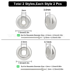 4個、2つのスタイル、925つのスターリングシルバースペーサービーズ  シリカゲルで  フラットラウンド  銀  2個/スタイル&nbsp;STER-SC0001-01S