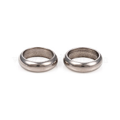 変色しない201ステンレススチールスペーサービーズ  大穴ビーズ  フラットラウンド  ステンレス鋼色  11x3mm  穴：8.5mm&nbsp;STAS-L238-16E-P